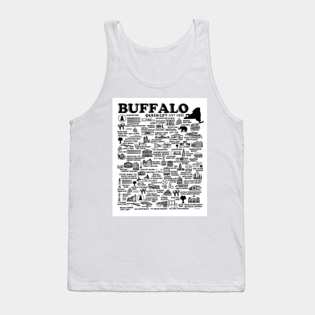 Buffalo New York Map Tank Top by fiberandgloss